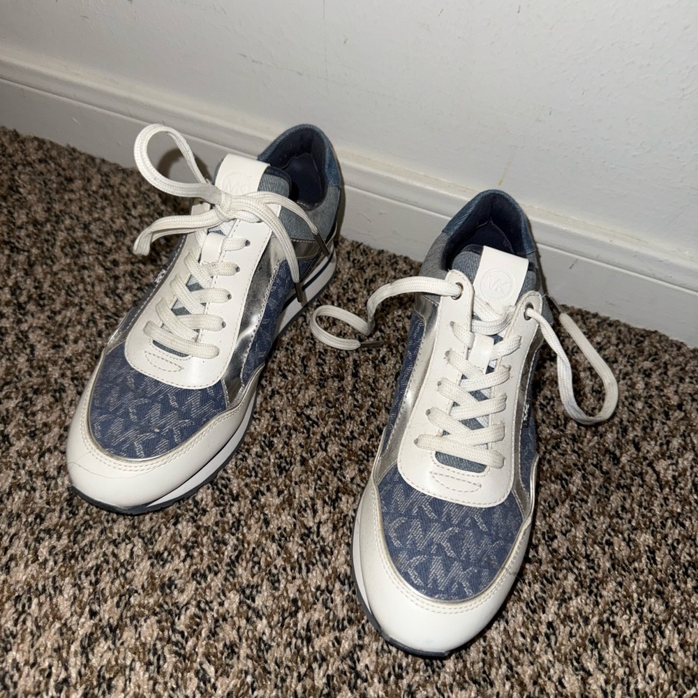 Michael Kors Blue and White Casual Sneakers